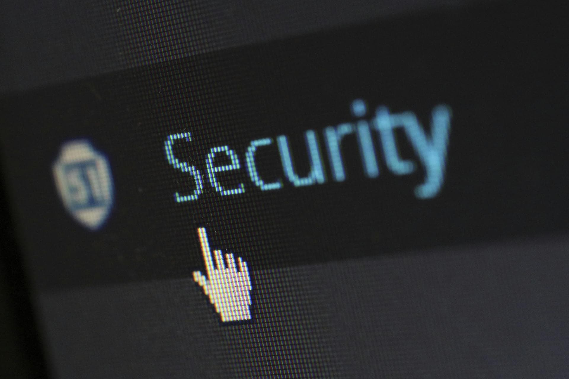 Security lock screen on a monitor